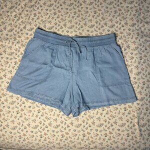 Caligraphie Blue Elastic Waist Band Shorts Large 3.5in Inseam